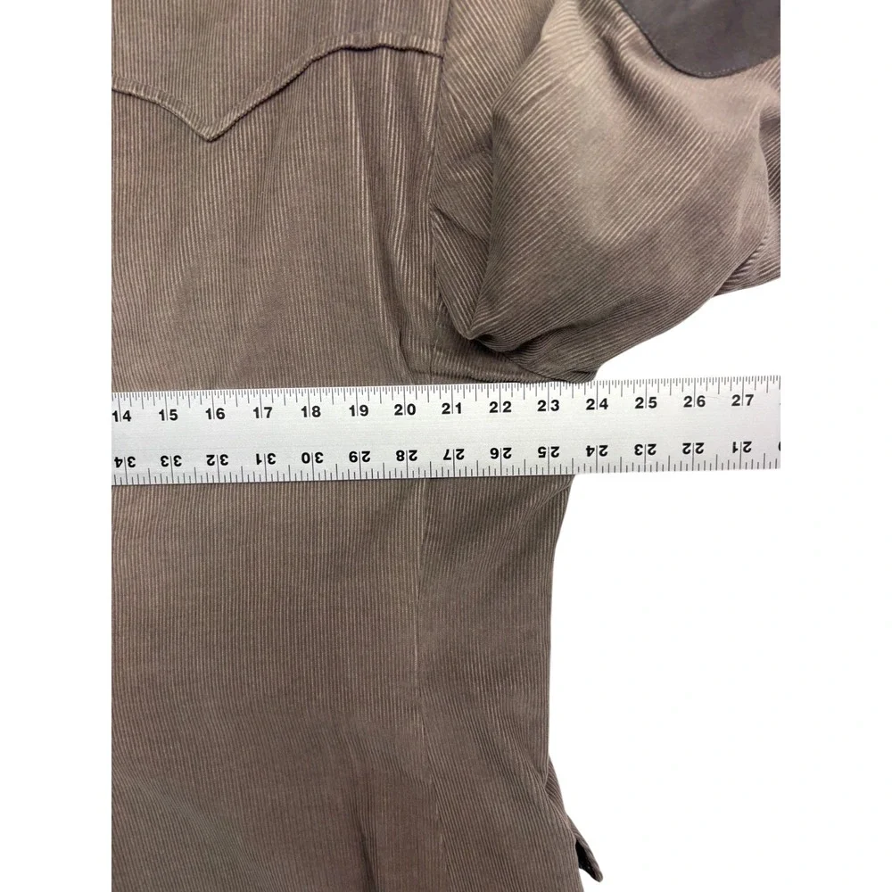 vtg 70s Western Corduroy Blazer 46L Jacket Sport Suit Coat Elbow Patches Taupe‎